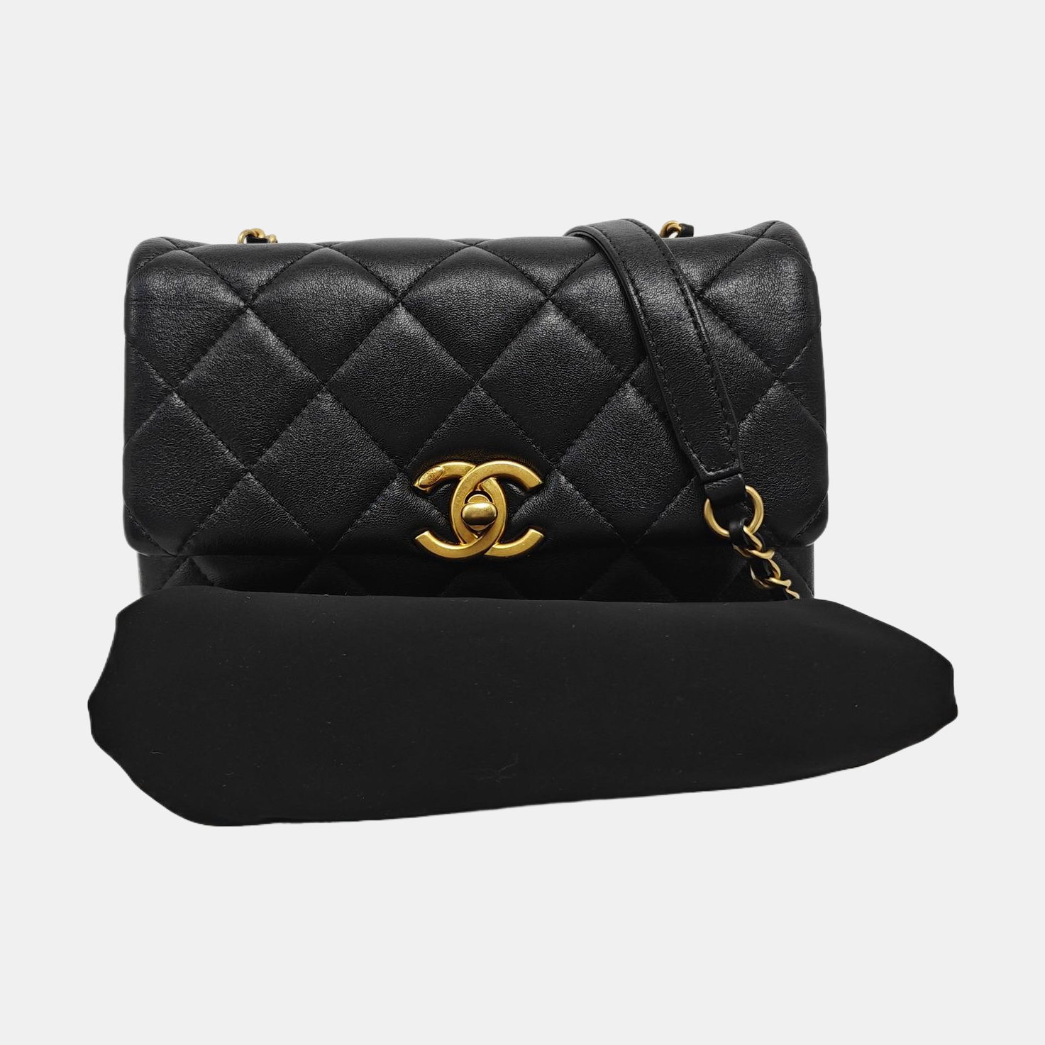 Quilted Lambskin Shoulder Bag Mini Black