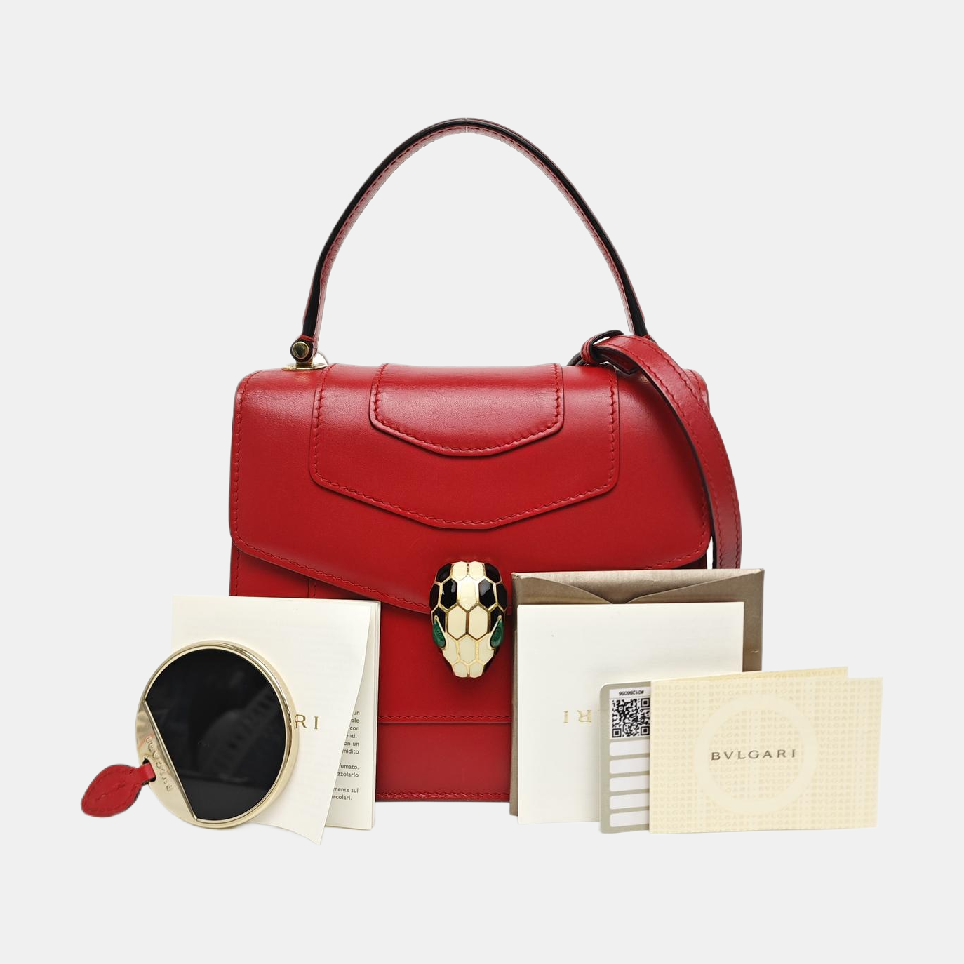 SERPENTI FOREVER Small Quilted Calfskin Red