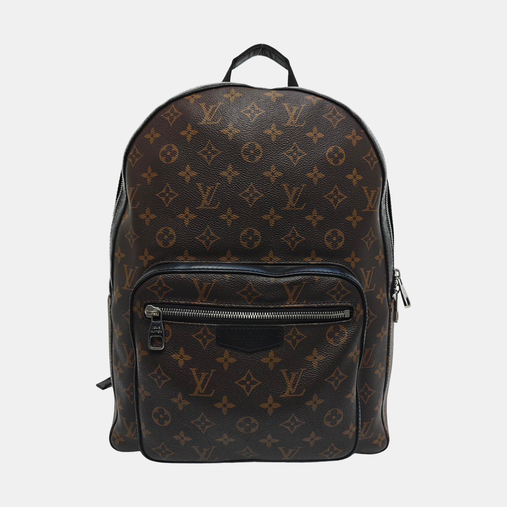 JOSH Monogram Coated Canvas Brown