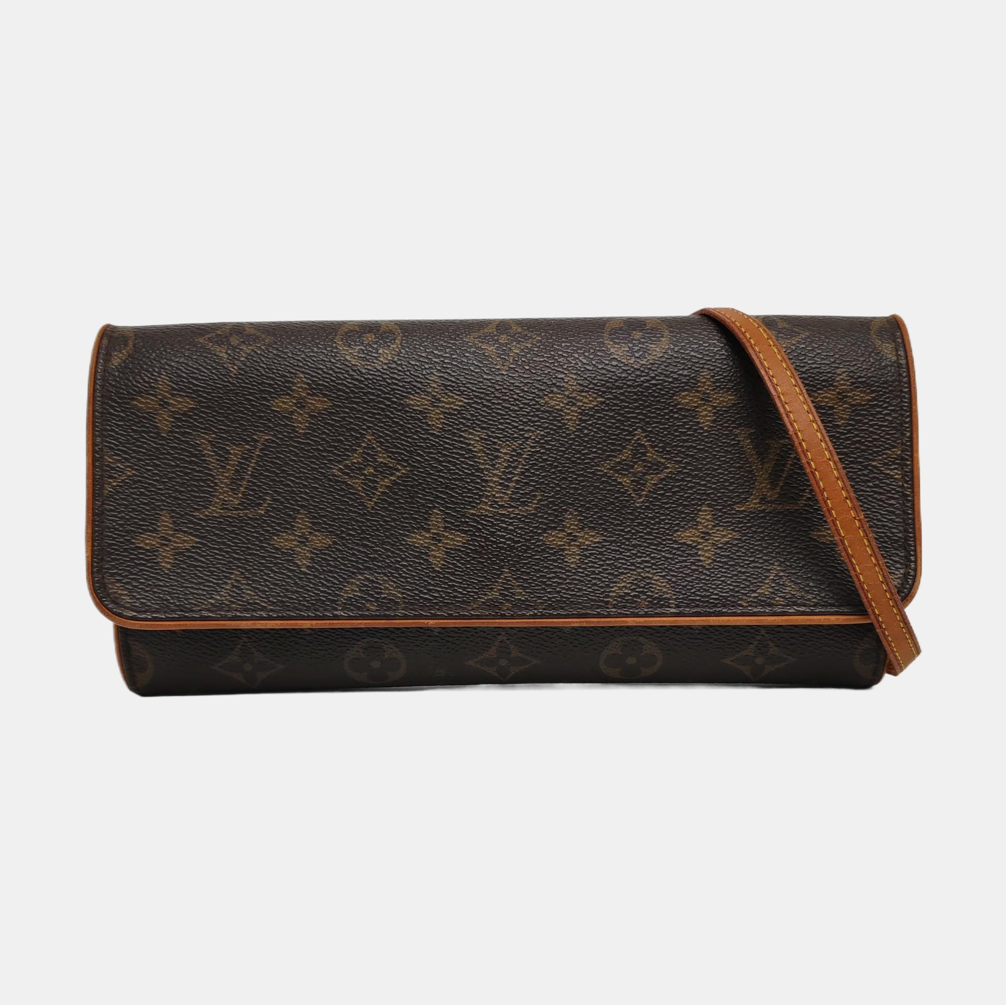 TWIN GM Monogram Coated Canvas Brown