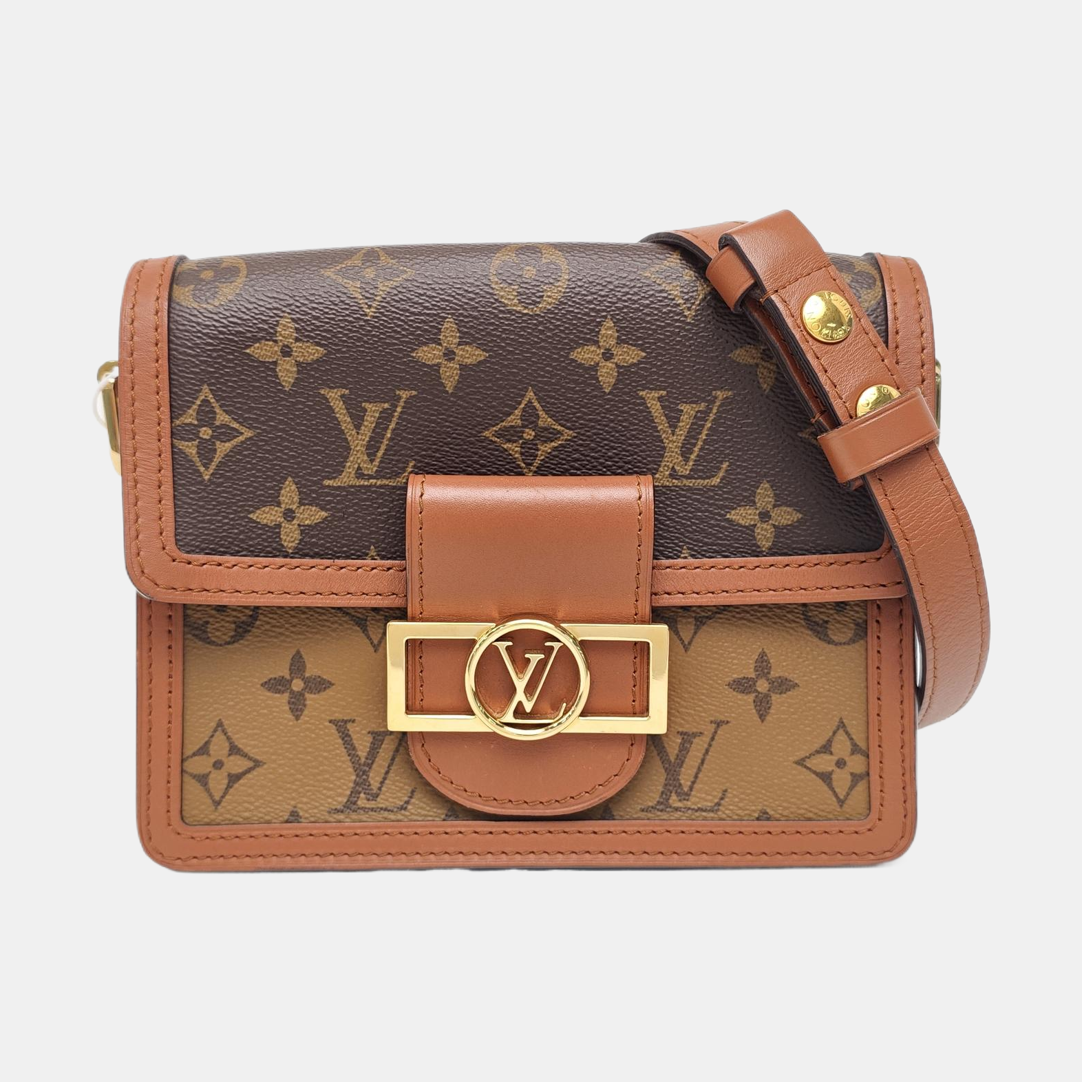 DAUPHINE Mini Monogram Coated Canvas Brown