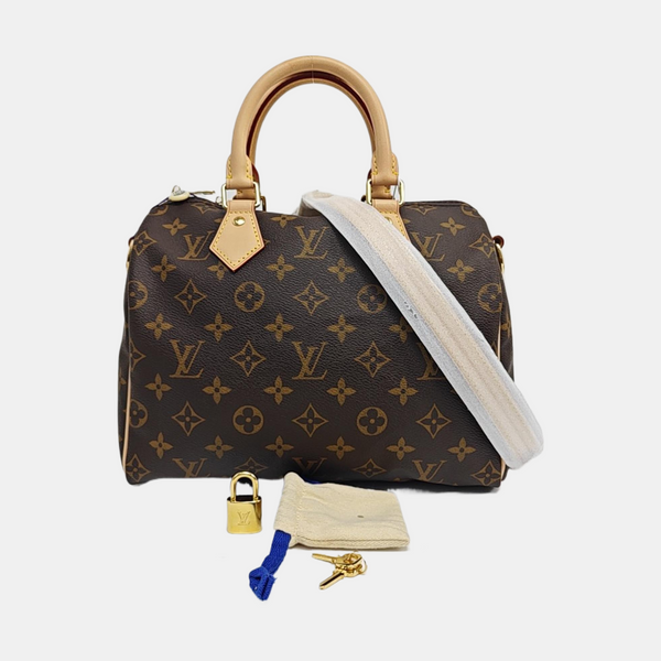 SPEEDY 25 Monogram Coated Canvas Brown