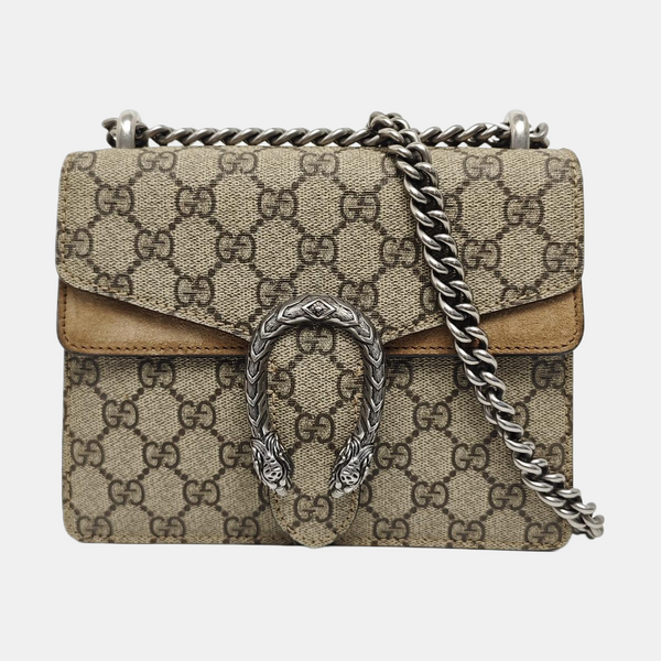 Dionysus Mini Monogram Coated Canvas Beige