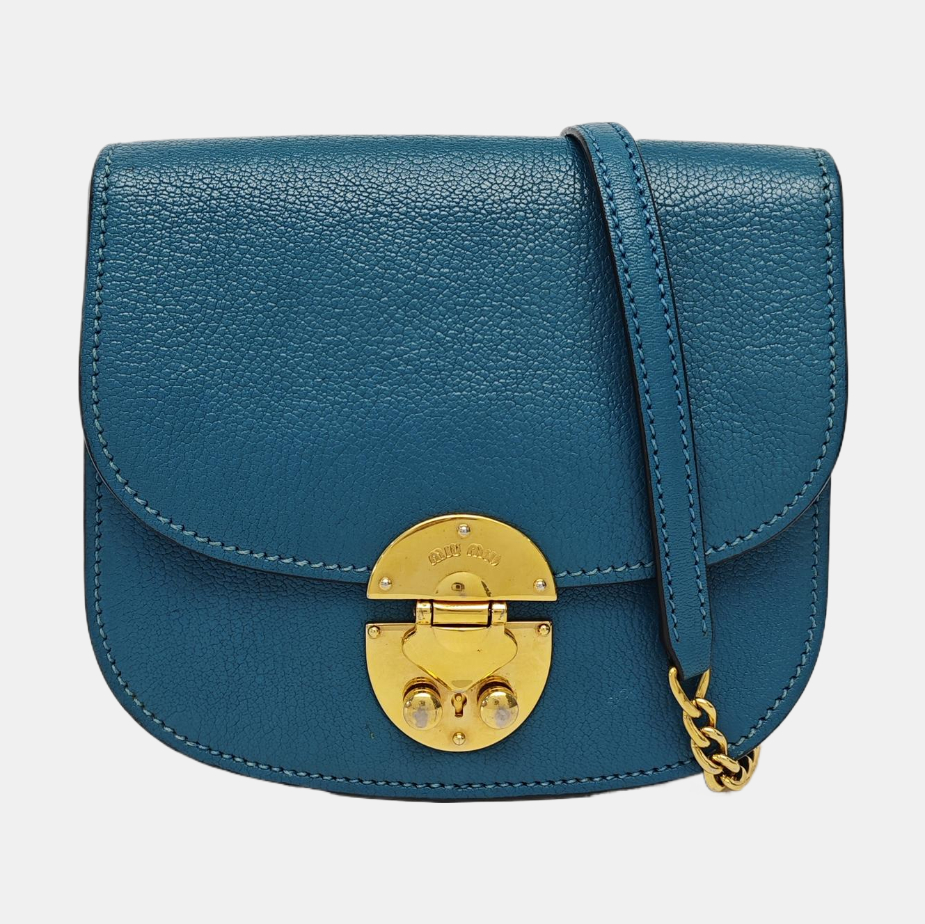 Calfskin Shoulder Bag Blue