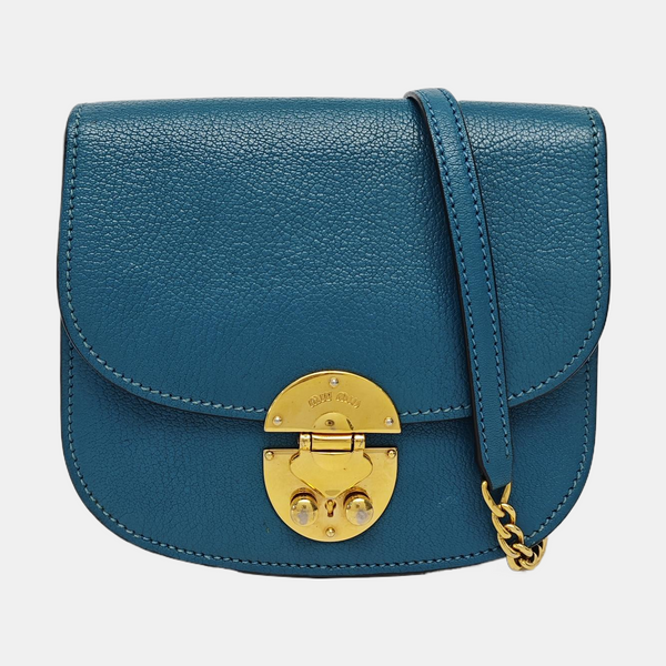 Calfskin Shoulder Bag Blue