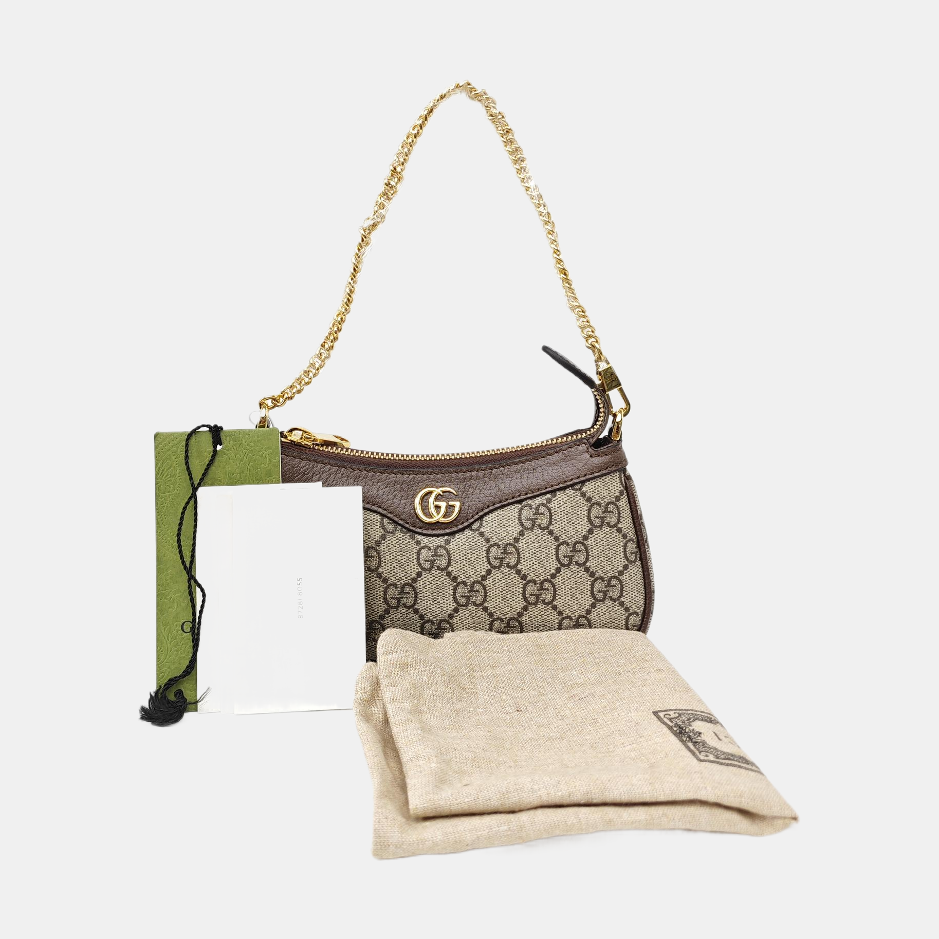 Ophidia Mini Monogram Coated Canvas Beige