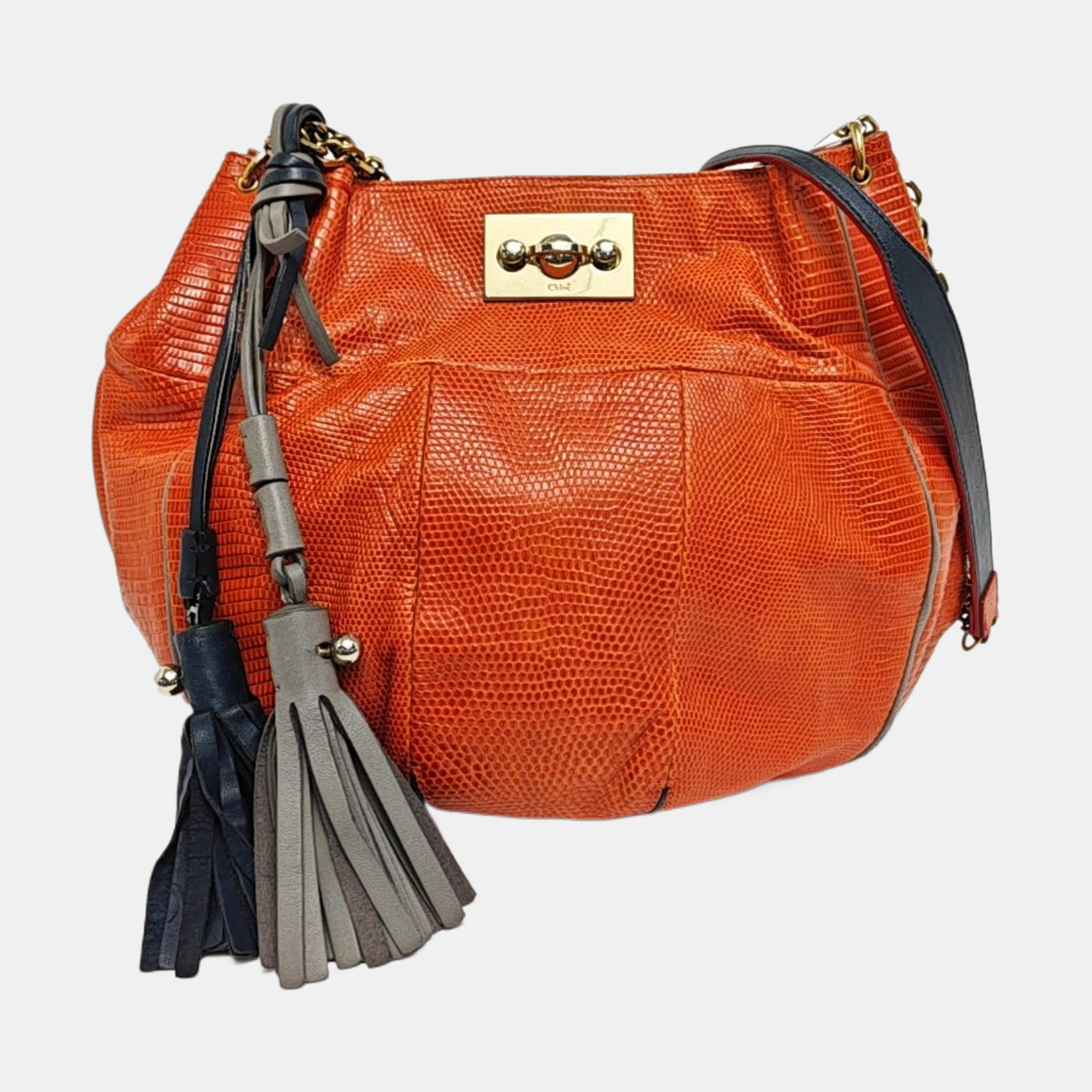 Calfskin Shoulder Bag Orange