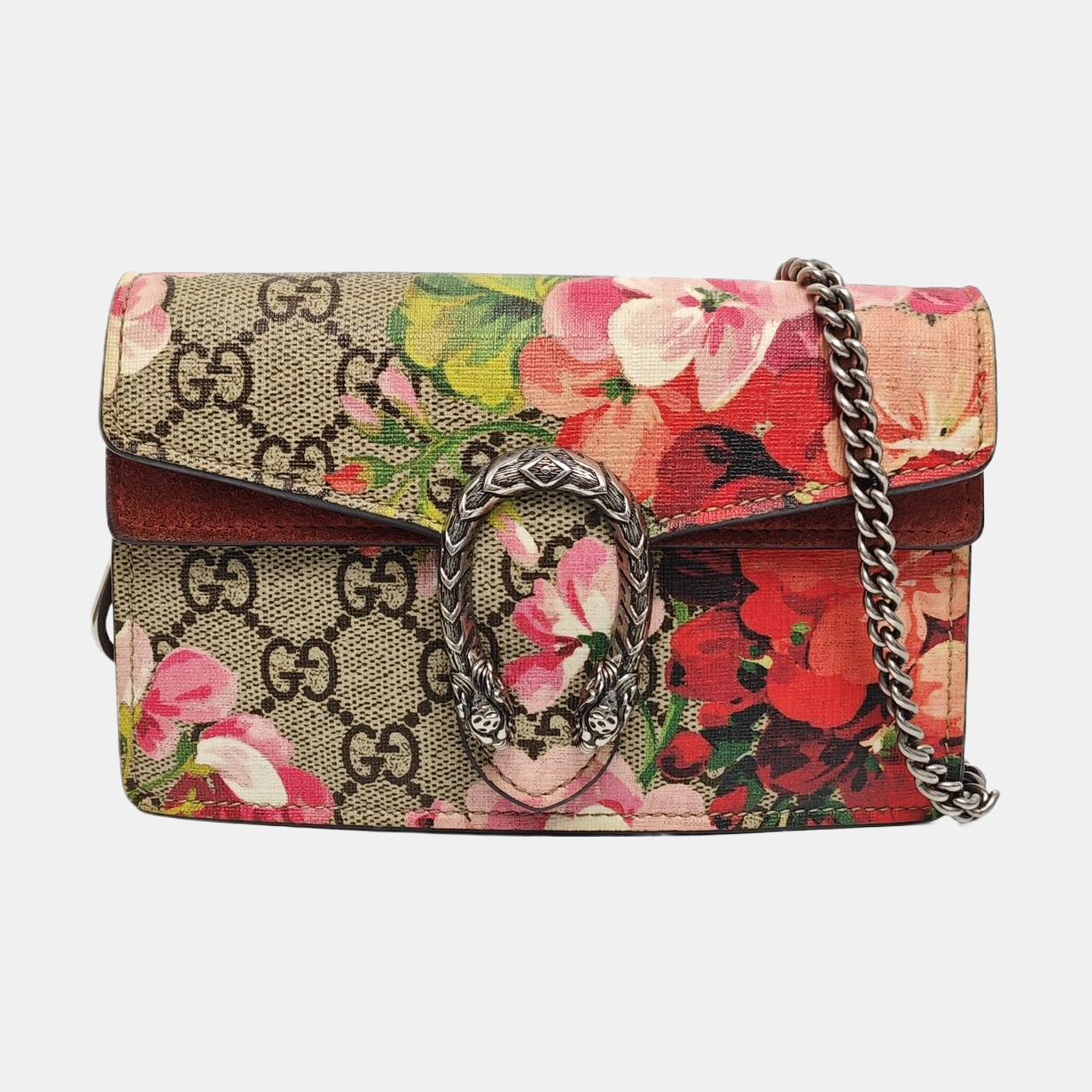 Dionysus Super Mini Monogram Coated Canvas Beige