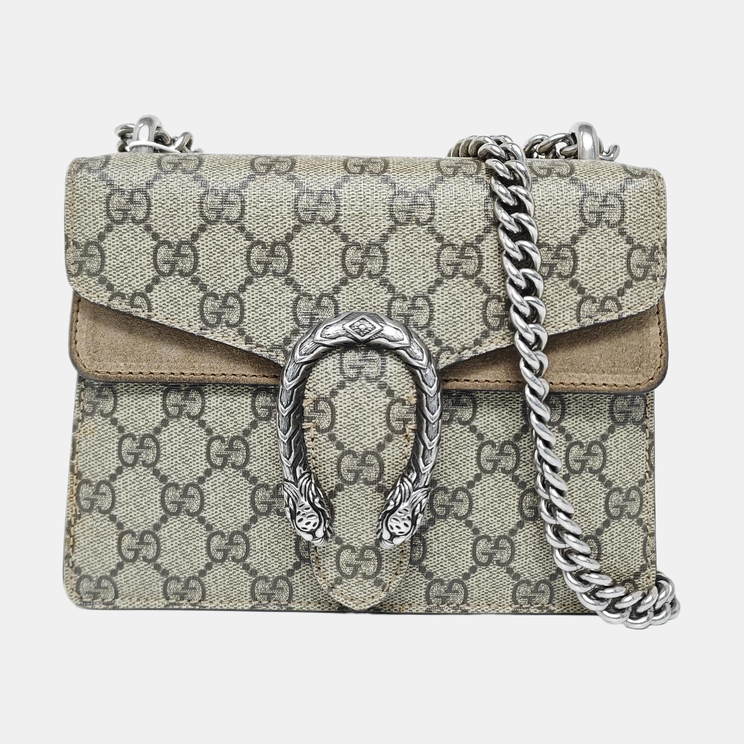 Dionysus Mini Monogram Coated Canvas Beige