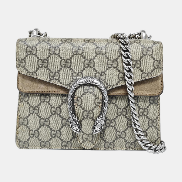 Dionysus Mini Monogram Coated Canvas Beige