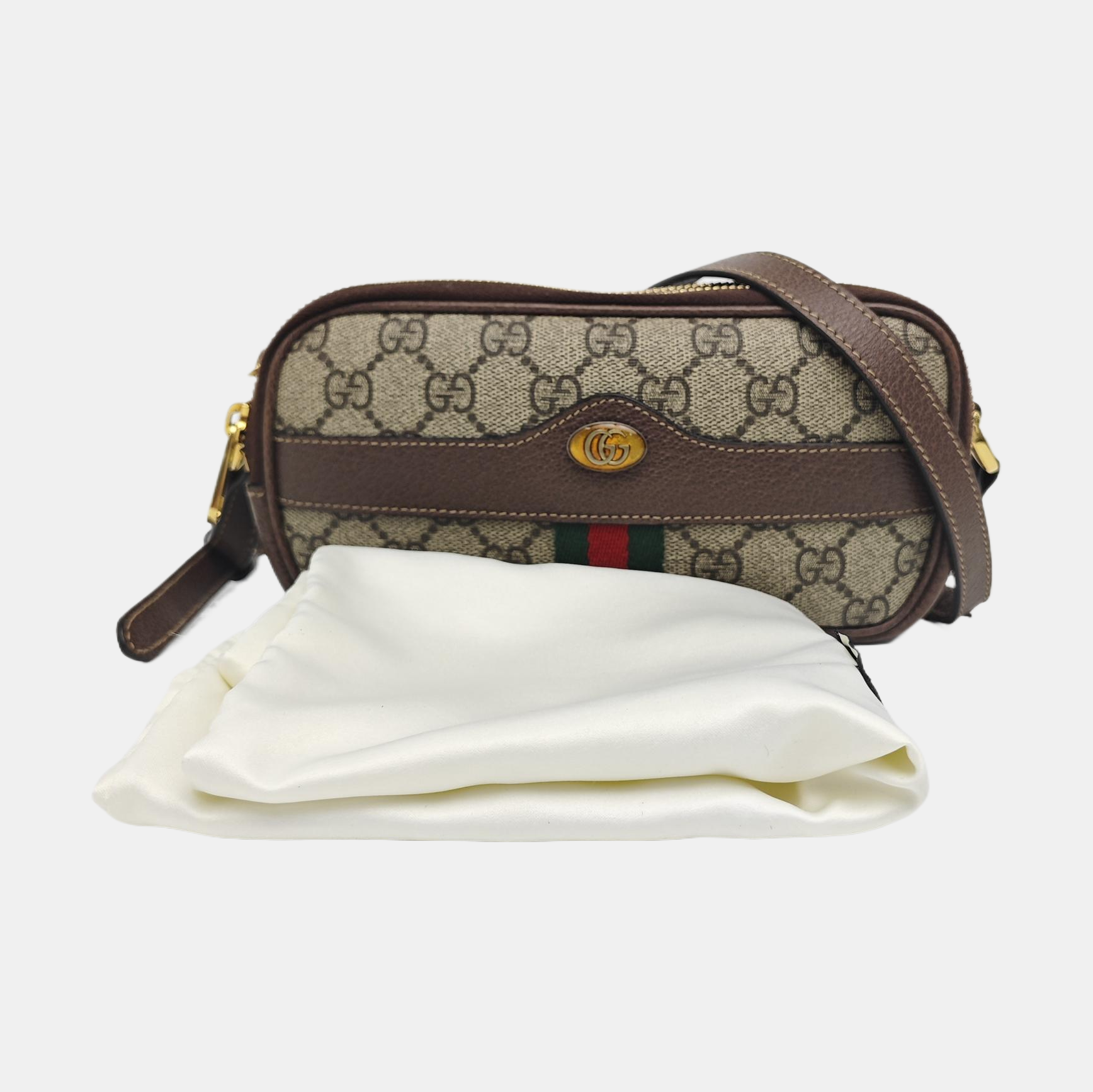 Ophidia Mini Monogram Coated Canvas Beige