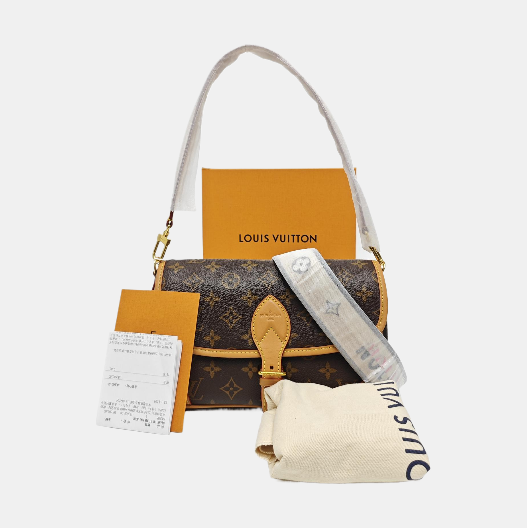 DIANE Monogram Coated Canvas Brown