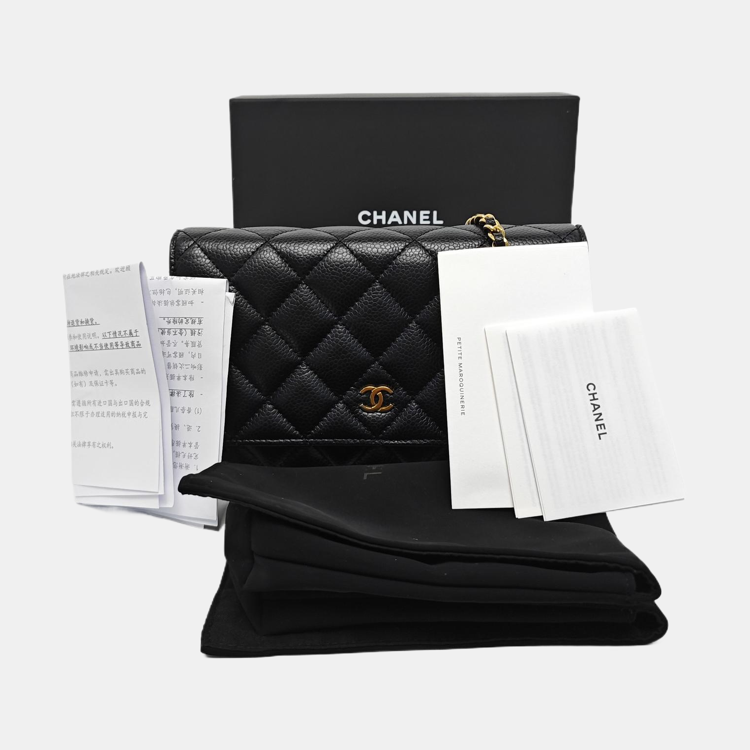 WOC Quilted Grained Calfskin Black