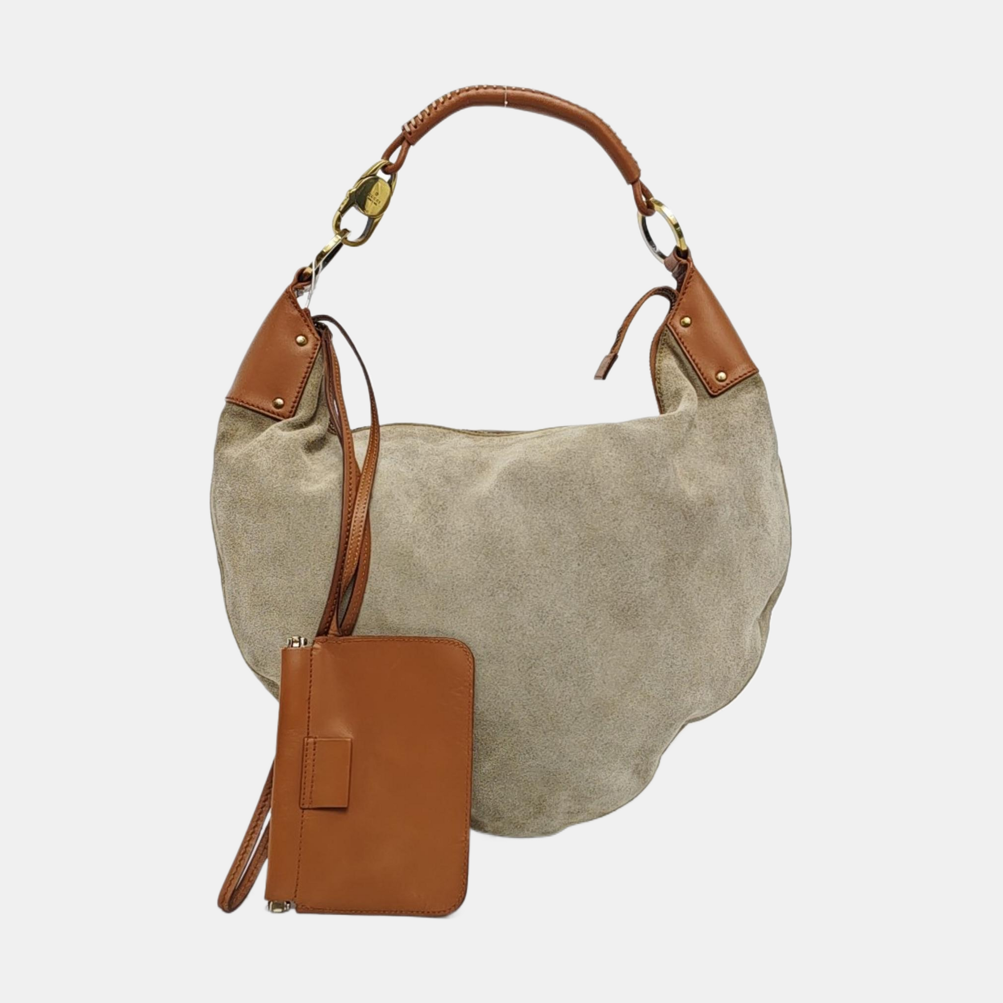 Suede Top Handle Bag Gray