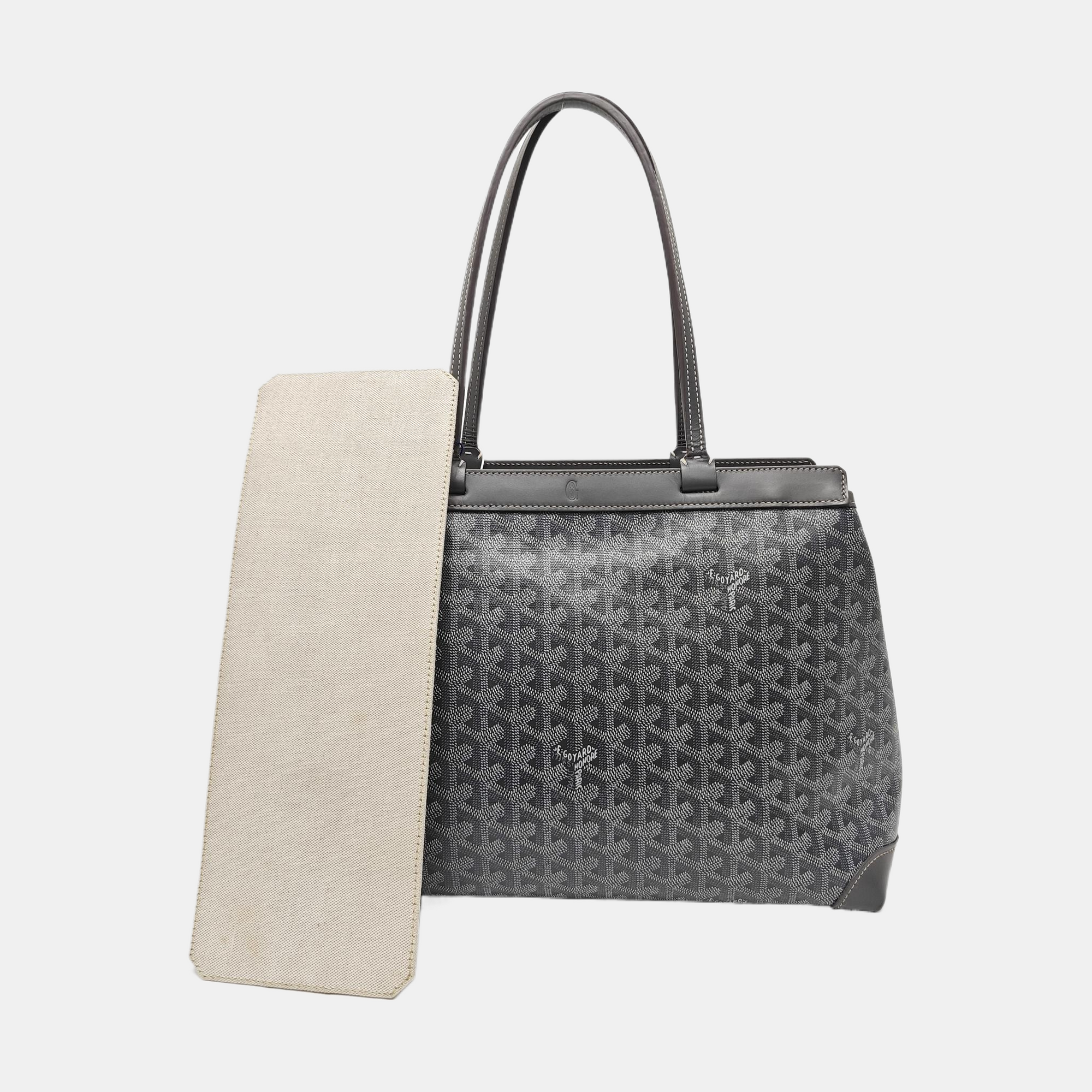 Coated Canvas Tote Bag Gray