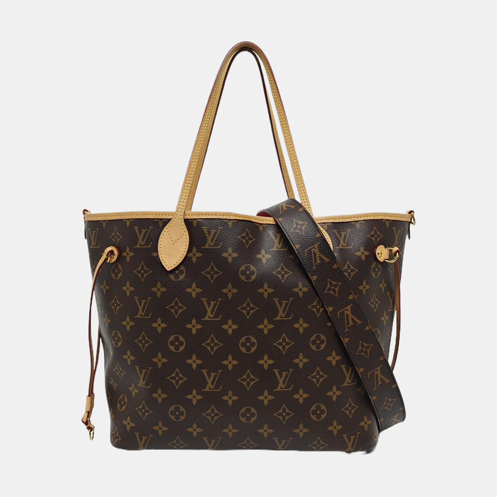NEVERFULL MM Monogram Coated Canvas Brown