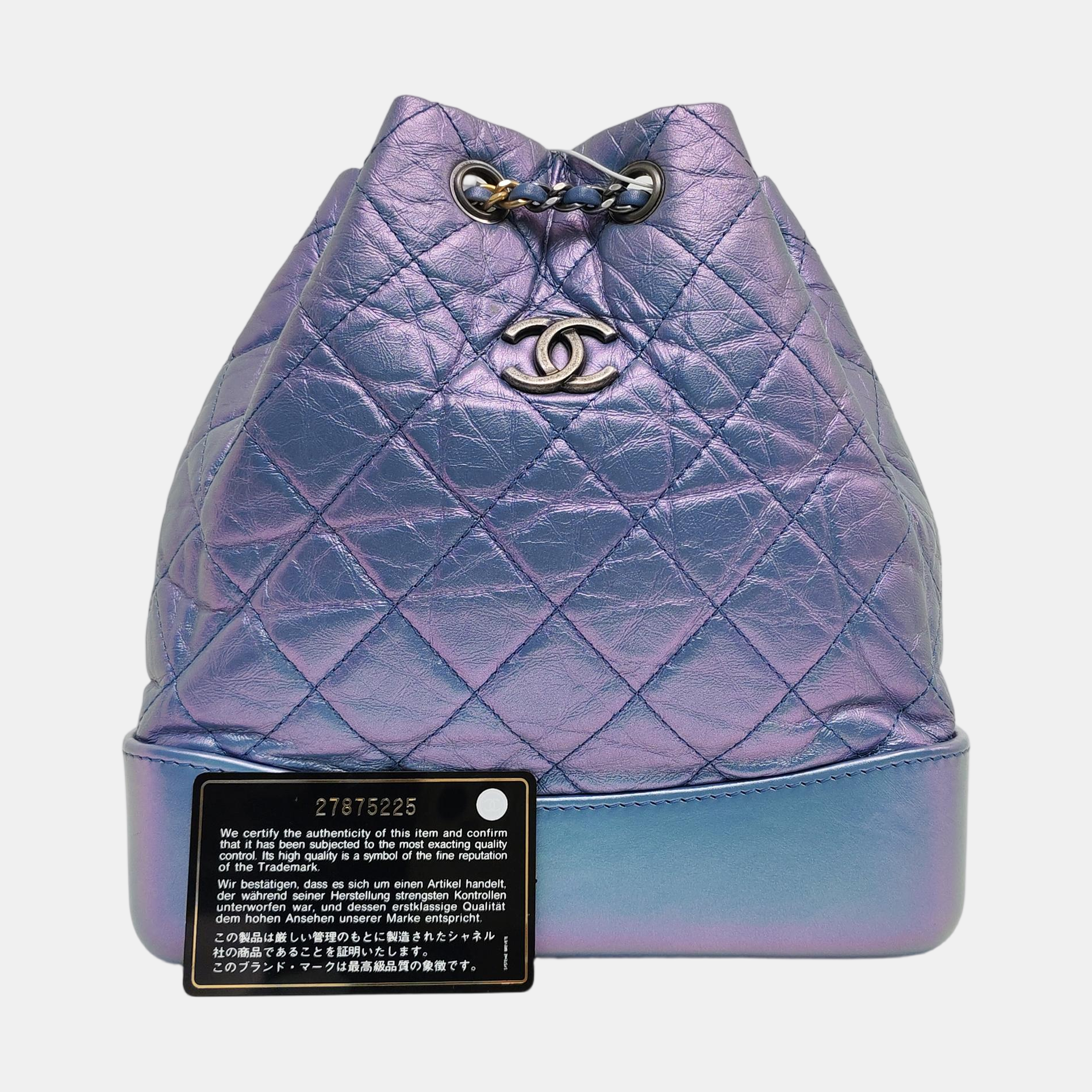 GABRIELLE Small Quilted Calfskin Purple