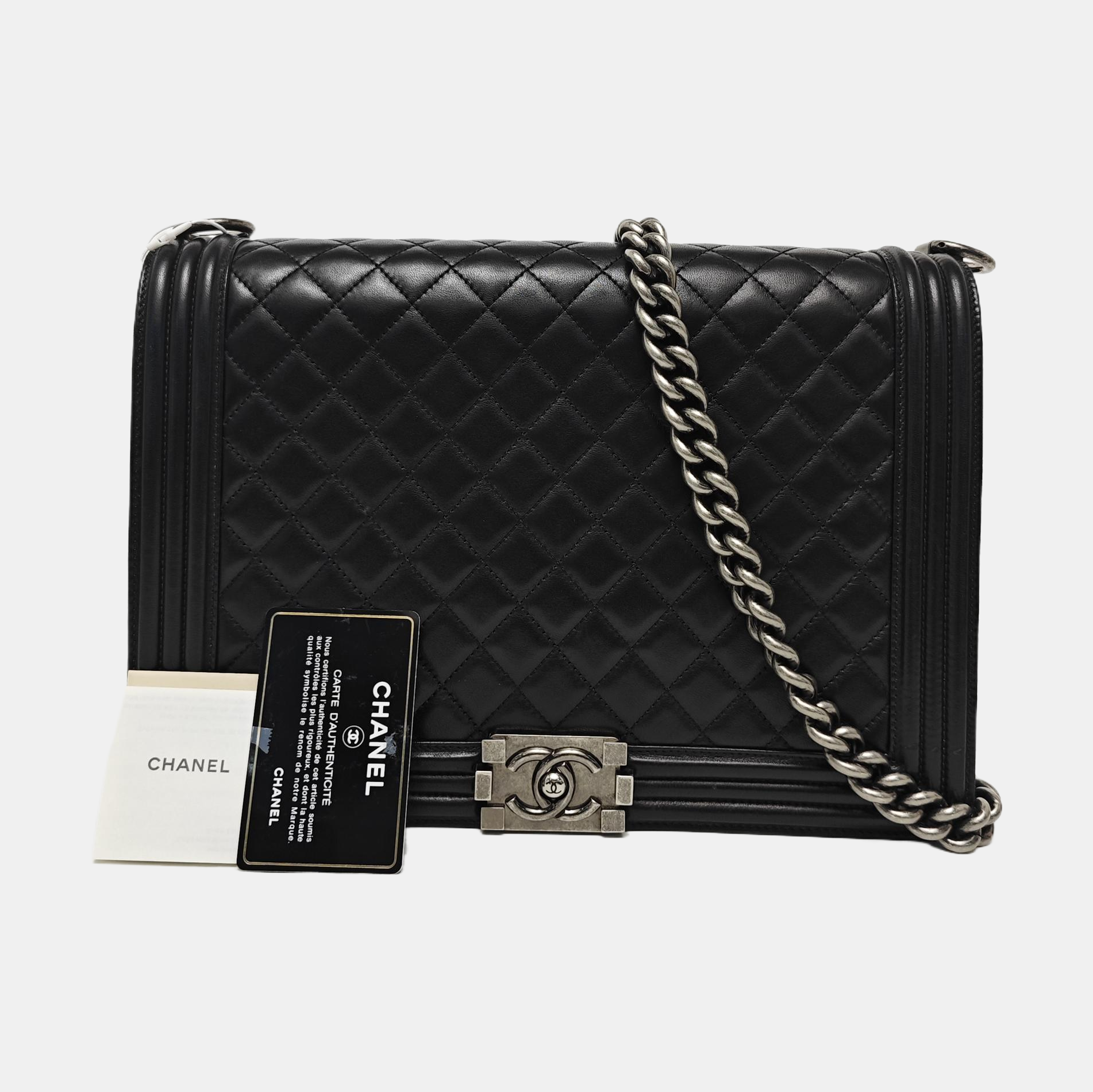 BOY CHANEL Maxi Quilted Lambskin Black
