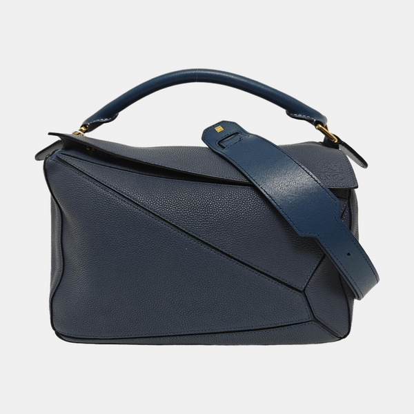Puzzle Medium Calfskin Blue