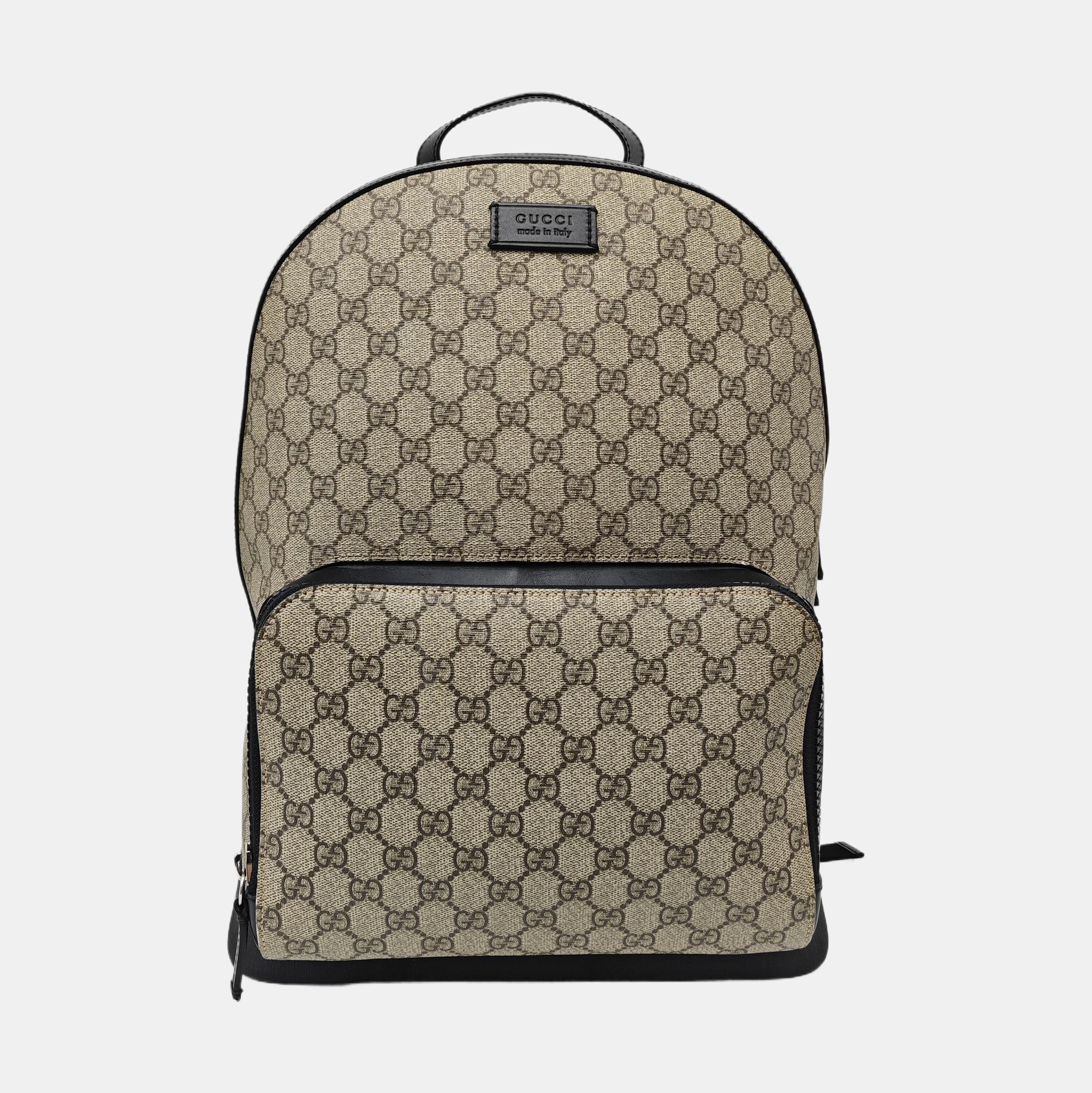 Monogram Coated Canvas Backpack Black