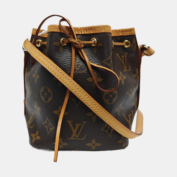Authenticated pre-owned  NÉONOÉ Nano Monogram Coated Canvas Brown - Bucket Bag at Looply