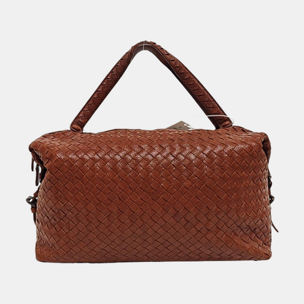 Calfskin Top Handle Bag Brown