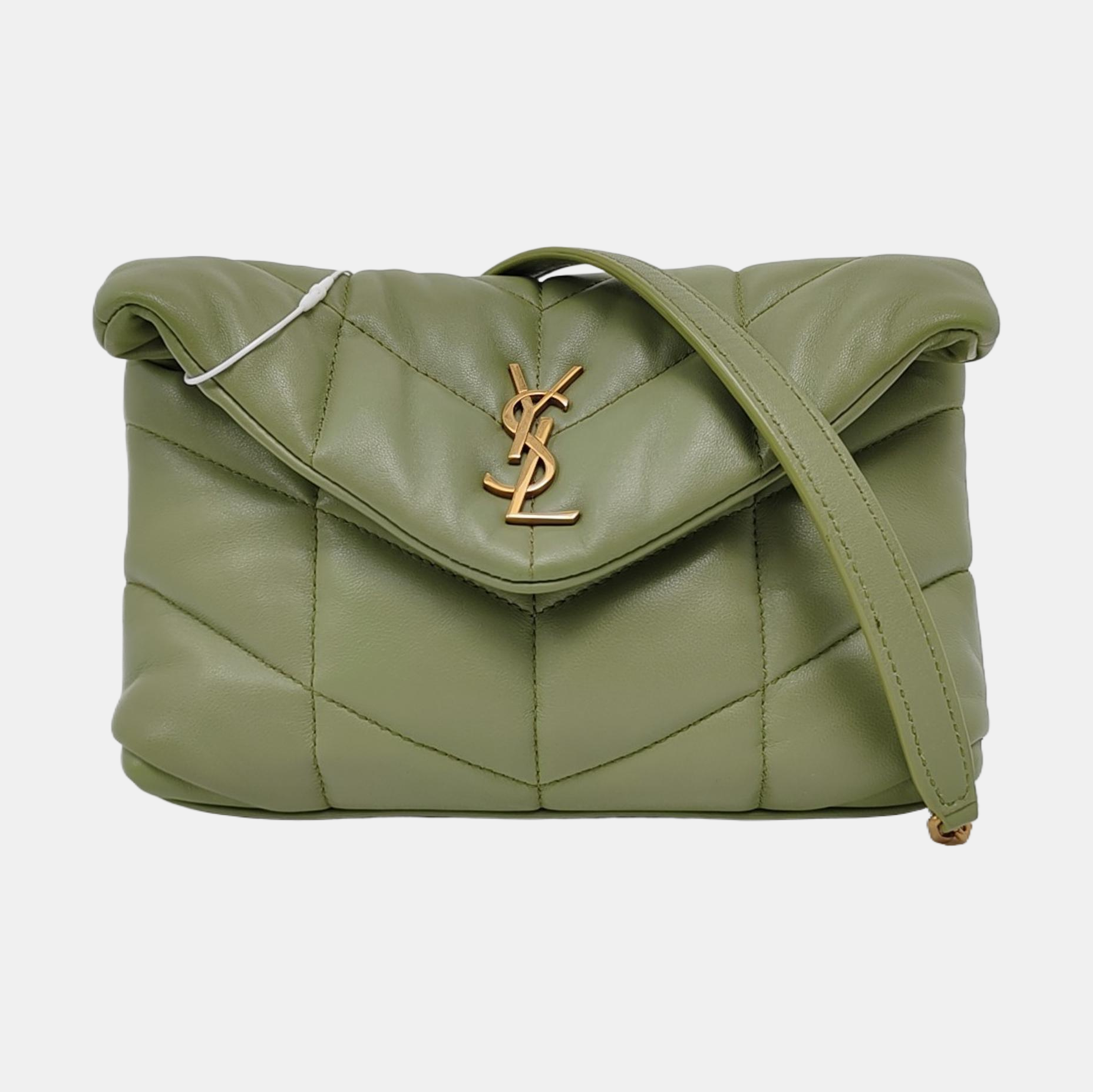 PUFFER Mini Chevron Lambskin Green