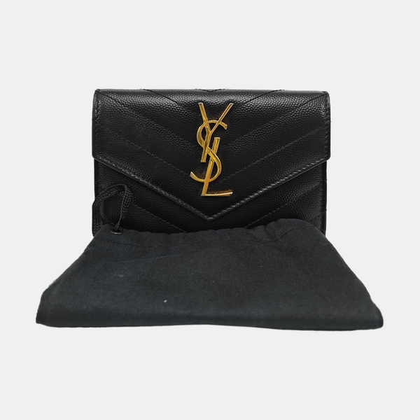 MONOGRAM Chevron Calfskin Black Wallet