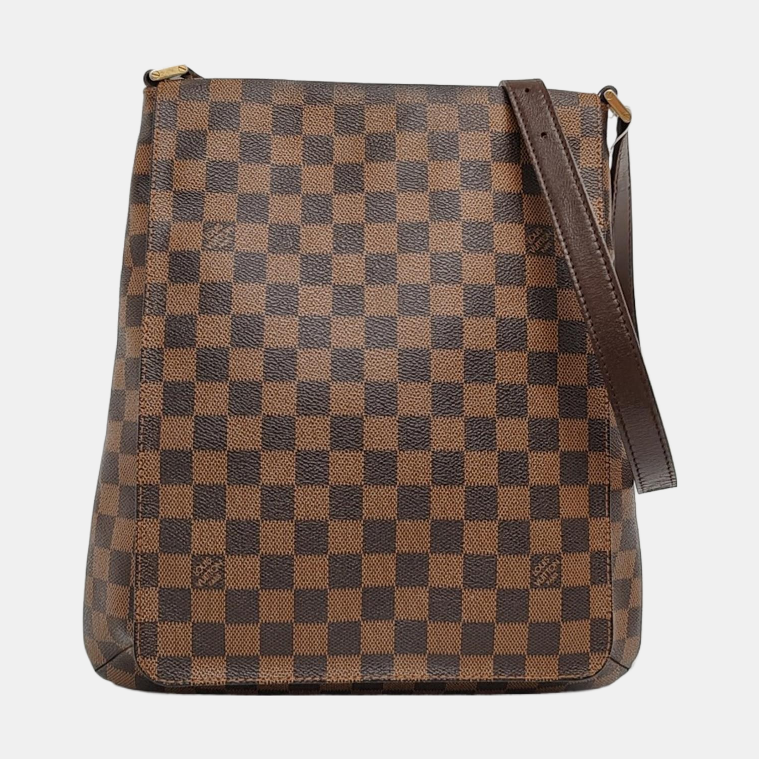 MUSETTE TANGO Damier Ebene Coated Canvas Brown