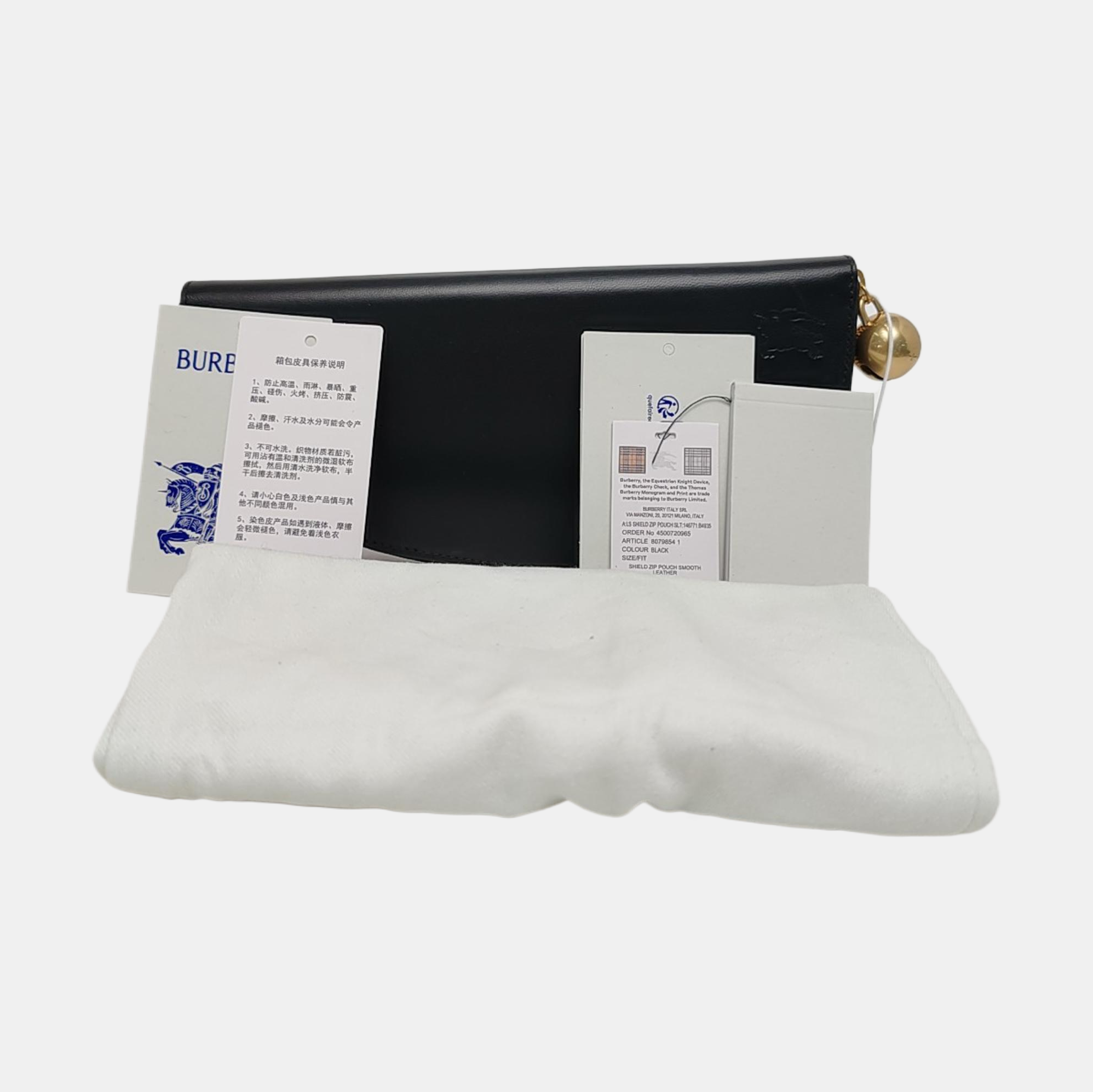 SHIELD Large Lambskin Black Wallet