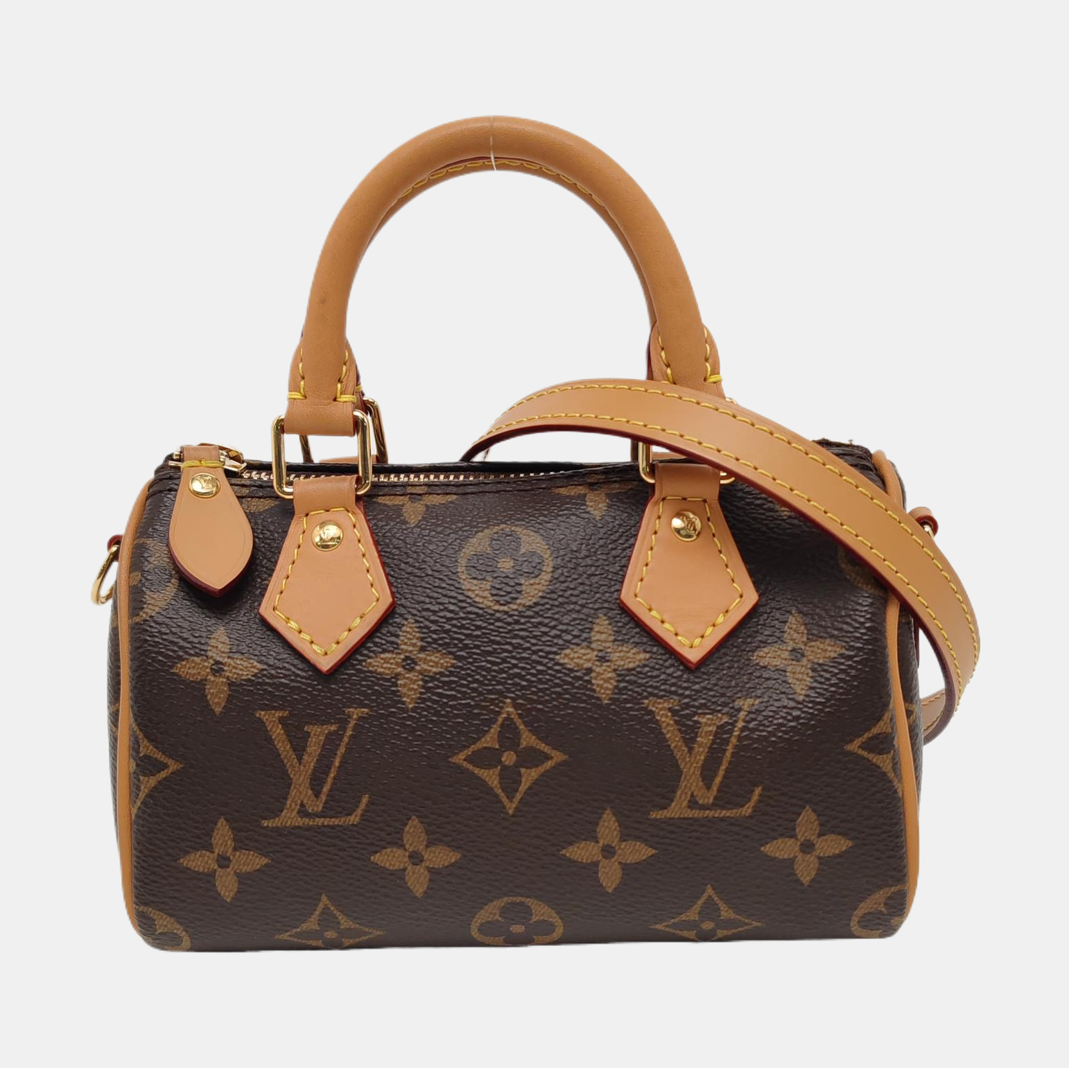 Authenticated pre-owned  SPEEDY Nano Monogram Coated Canvas Brown - Shoulder Bag at Looply
