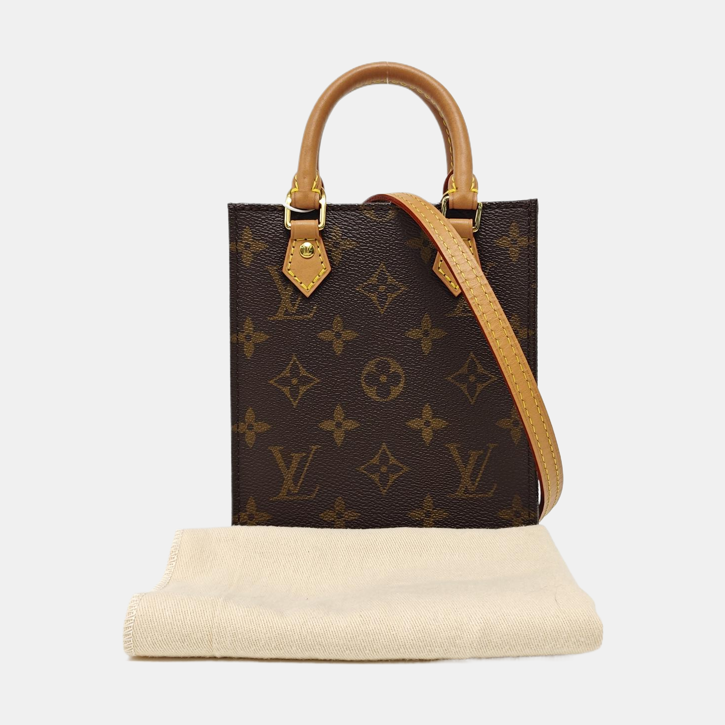 SAC PLAT Mini Monogram Coated Canvas Brown