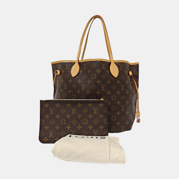 Authenticated pre-owned  NEVERFULL MM Monogram Coated Canvas Brown - Tote Bag at Looply