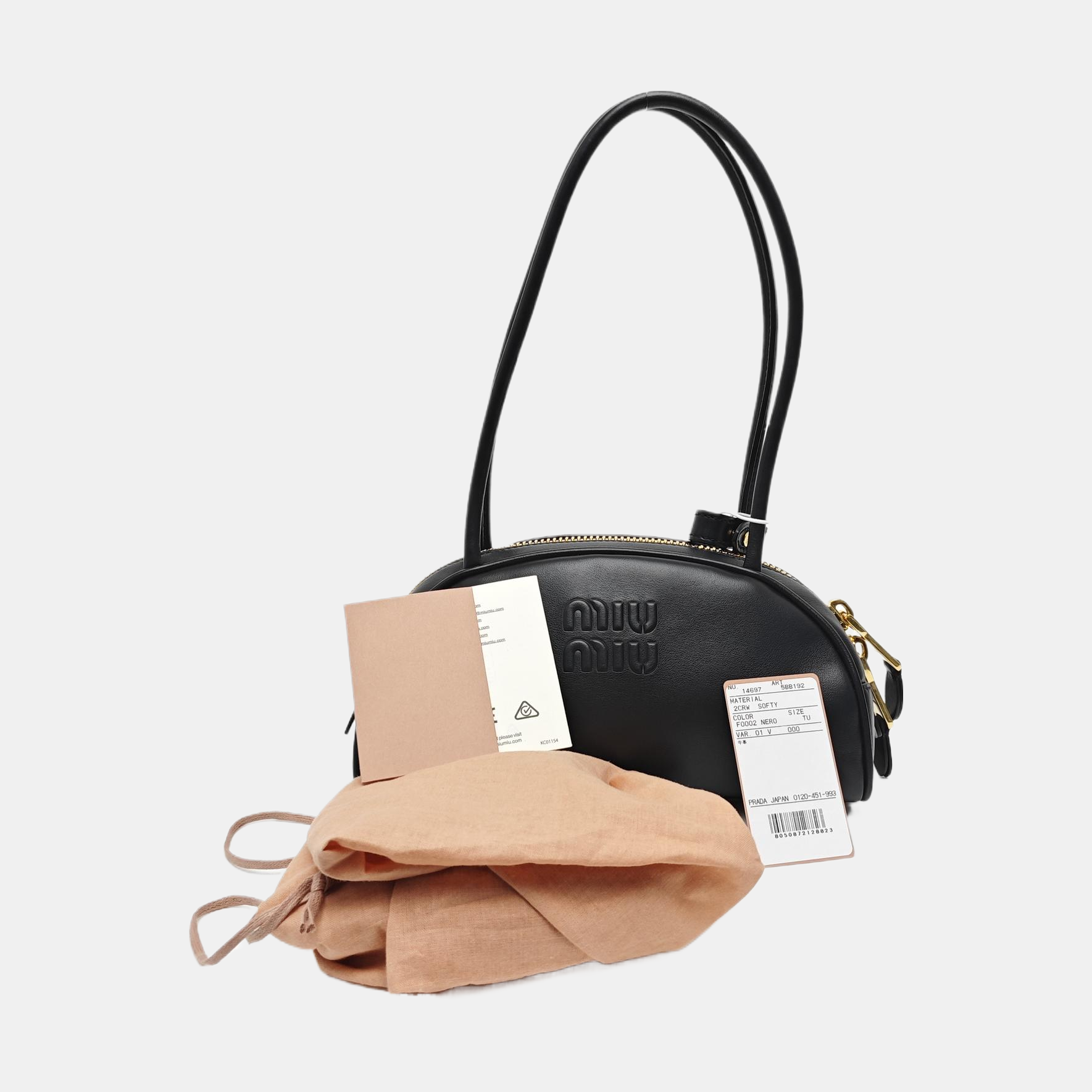 Calfskin Top Handle Bag Black