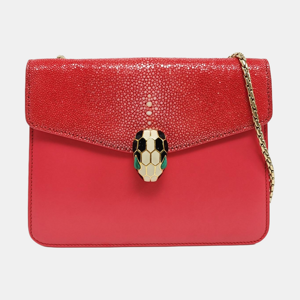 SERPENTI FOREVER Small Stingray Leather Pink
