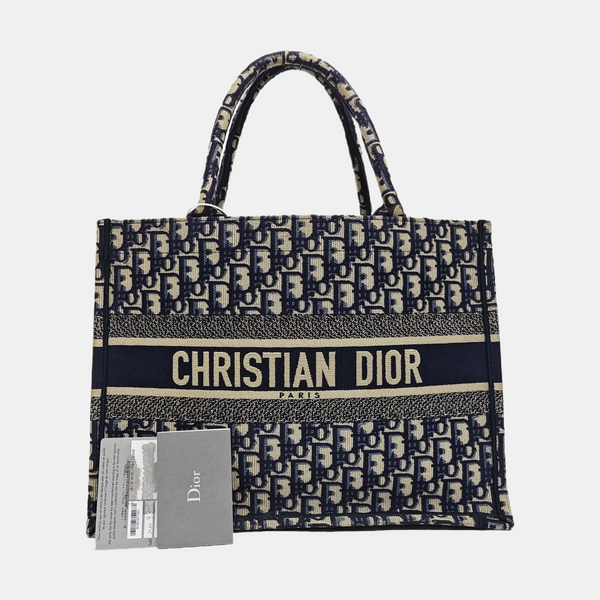Book Tote Medium Oblique Canvas Blue