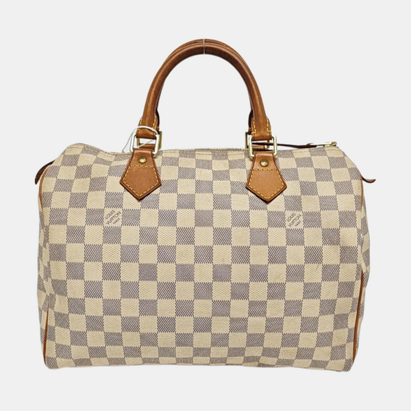 SPEEDY 30 Damier Azur Coated Canvas White