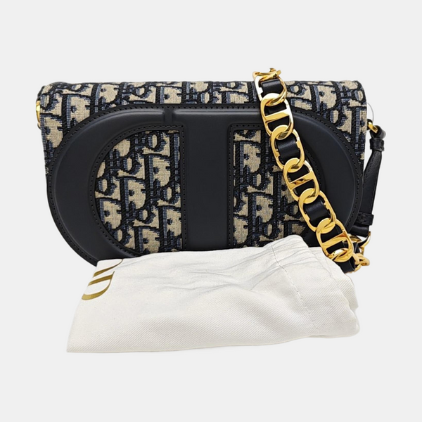 Oblique Canvas Shoulder Bag Blue