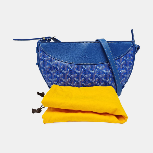 Coated Canvas Shoulder Bag Blue