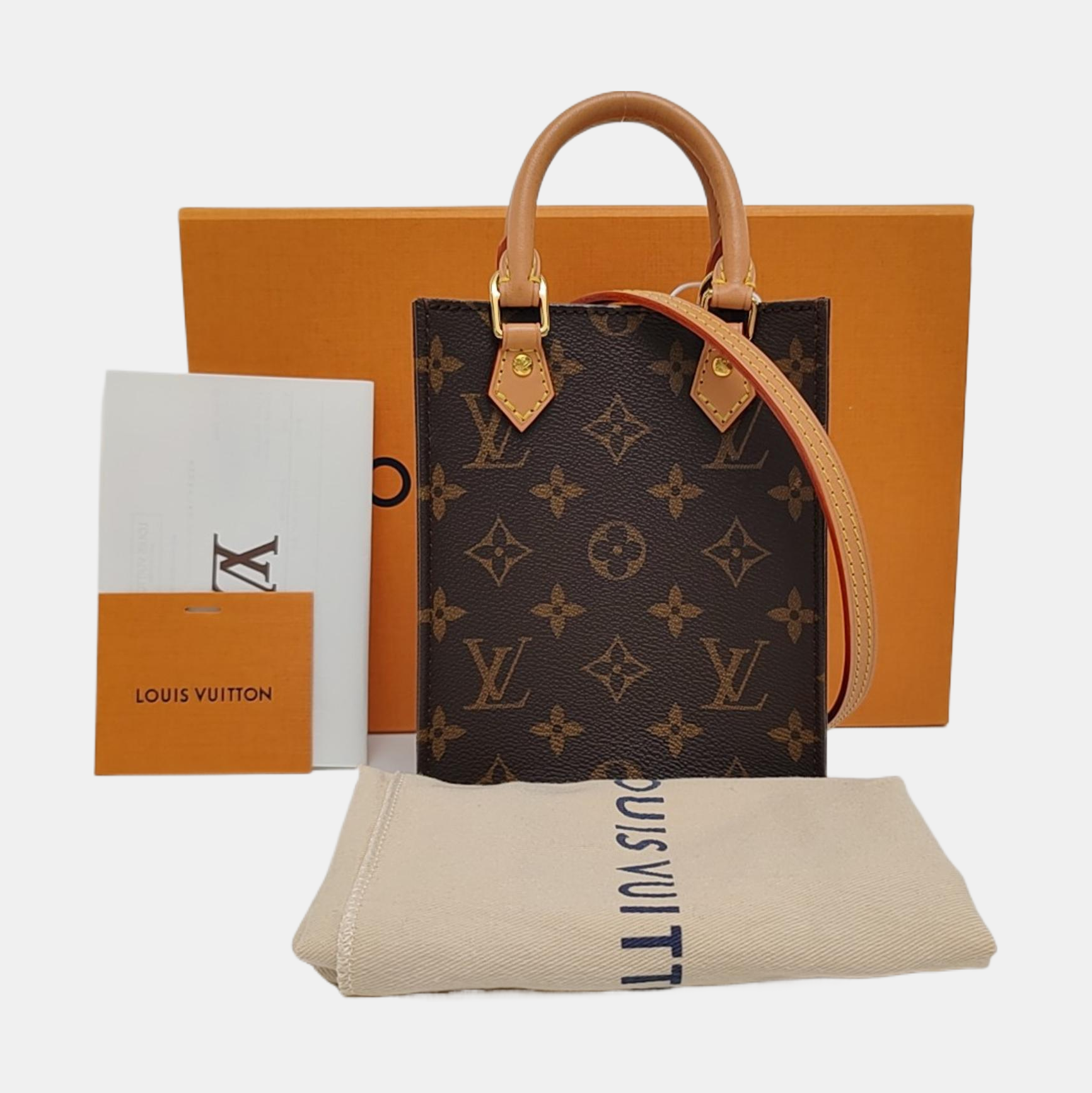 SAC PLAT Mini Monogram Coated Canvas Brown