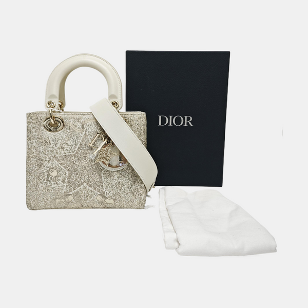 Lady Dior Small Calfskin Gold