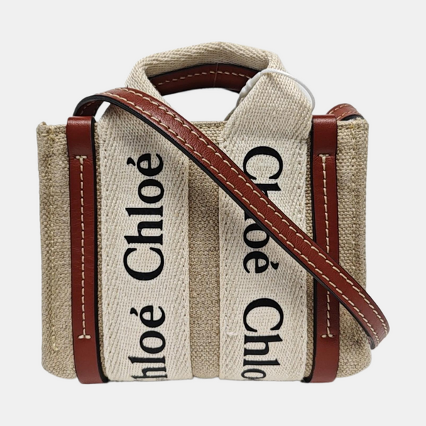 Authenticated pre-owned  Woody Nano Canvas Beige - Tote Bag at Looply