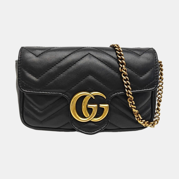 GG Marmont Mini Quilted Calfskin Black