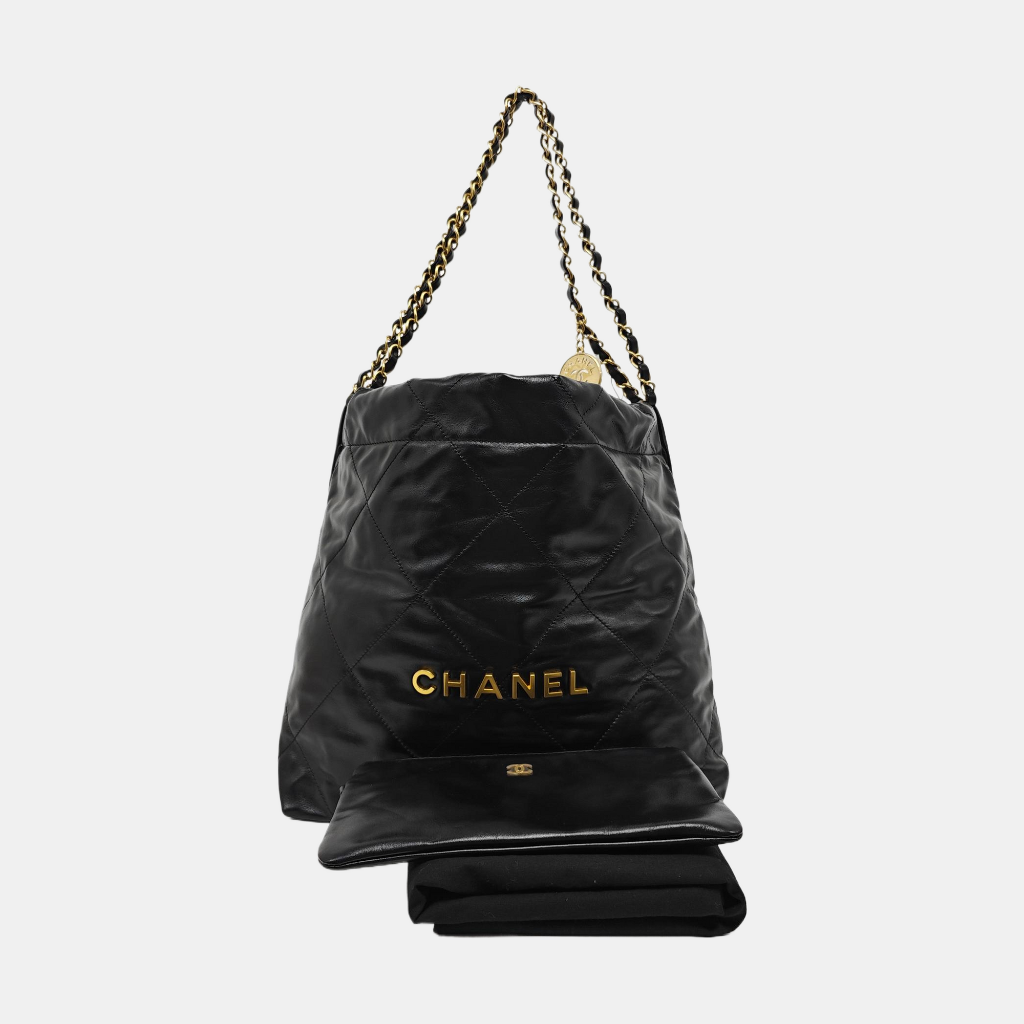 CHANEL 22 Small Quilted Calfskin Black