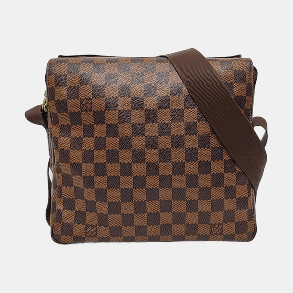 NAVIGLIO Damier Ebene Coated Canvas Brown