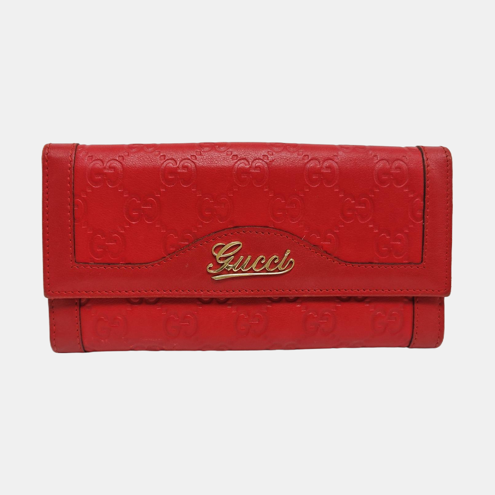 Monogram Calfskin Wallet Red