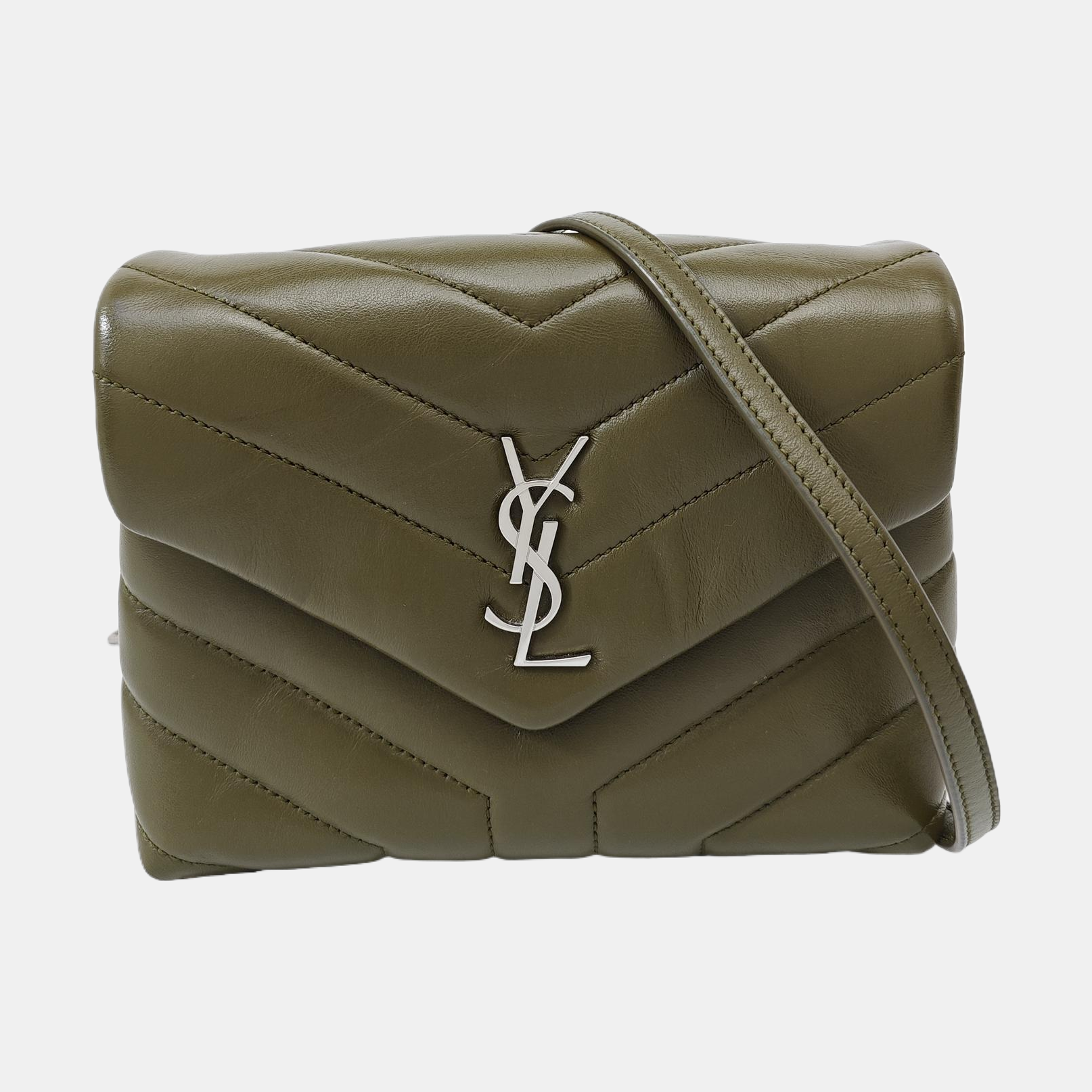 LOULOU Extra Small Chevron Calfskin Green