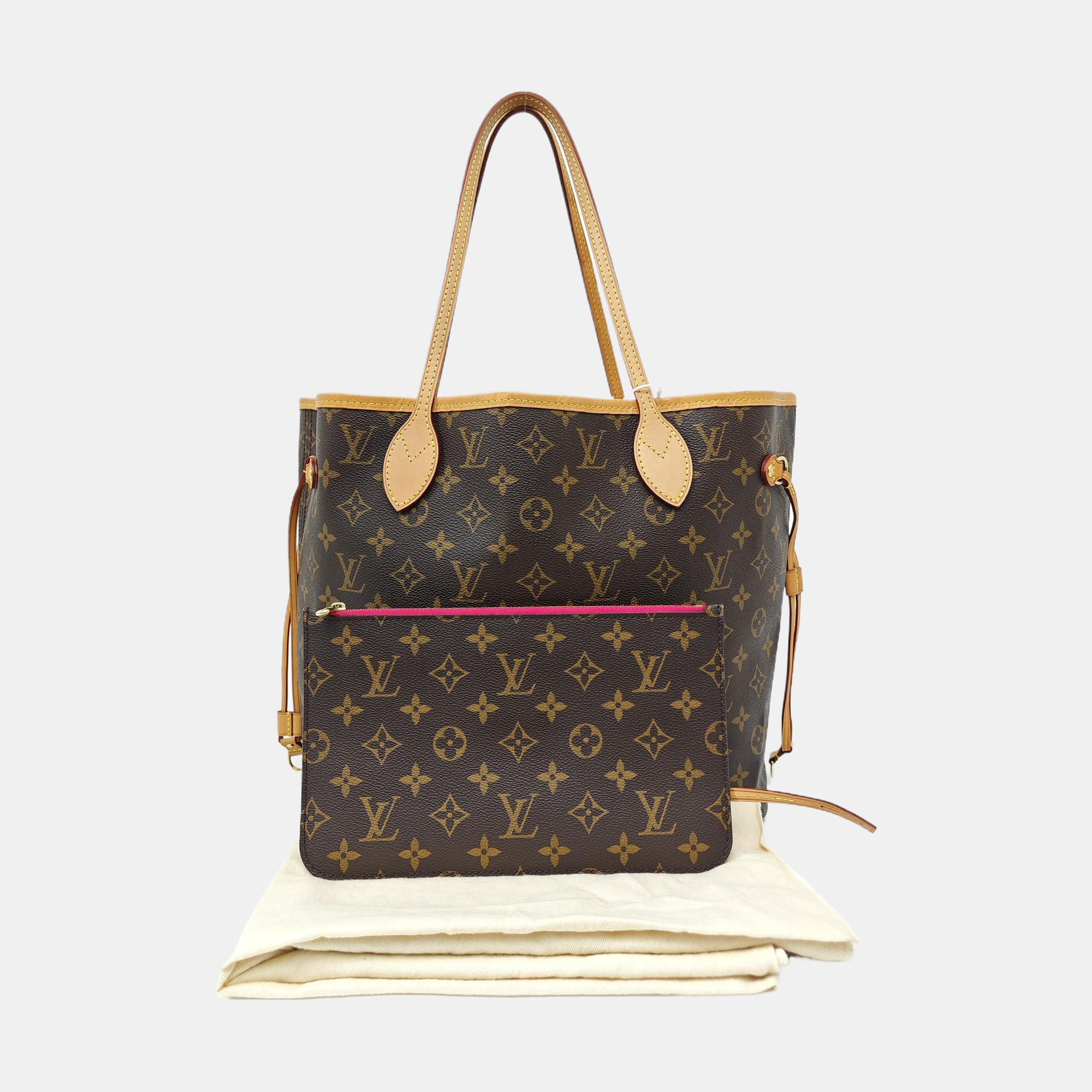NEVERFULL MM Monogram Coated Canvas Brown
