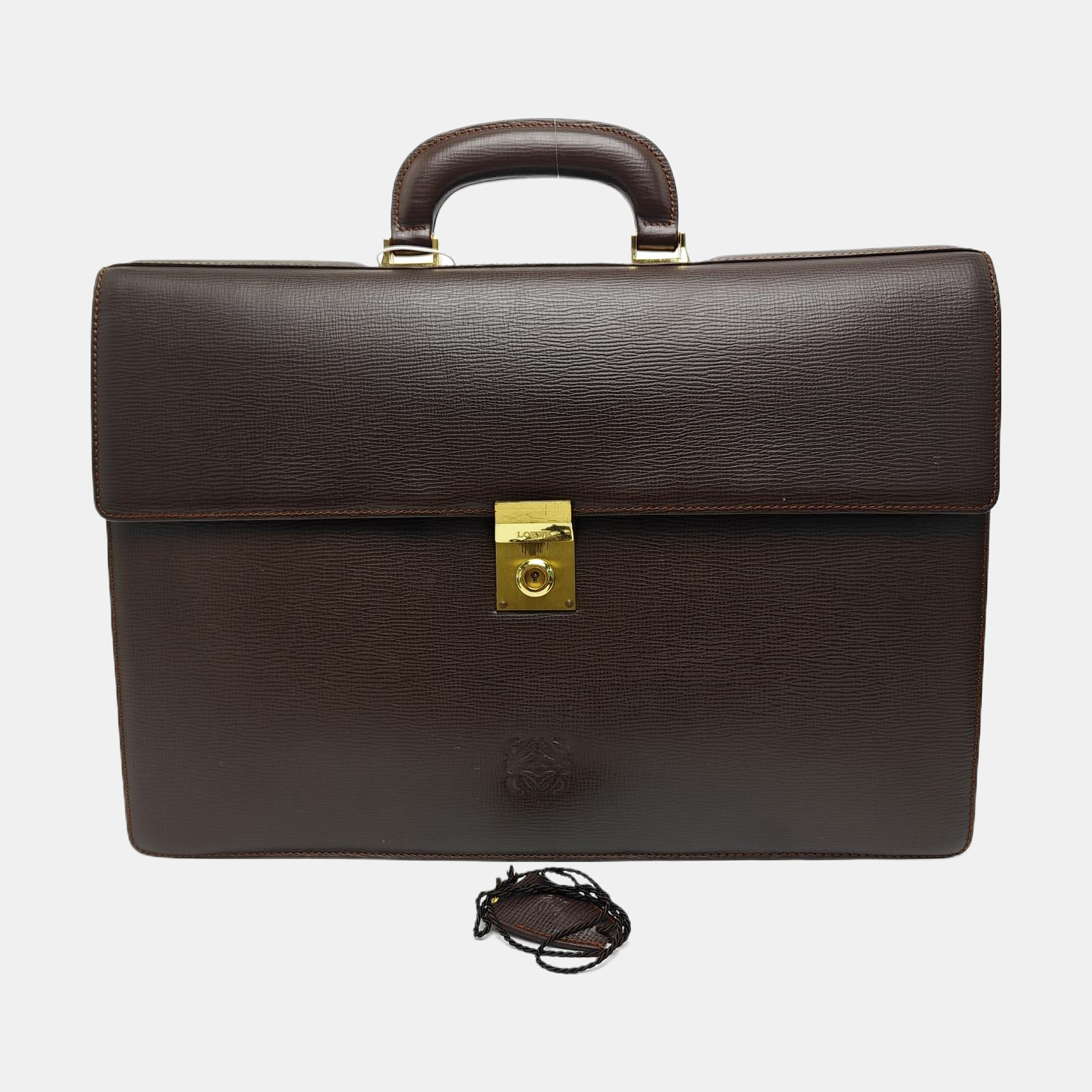 Calfskin Top Handle Bag Brown
