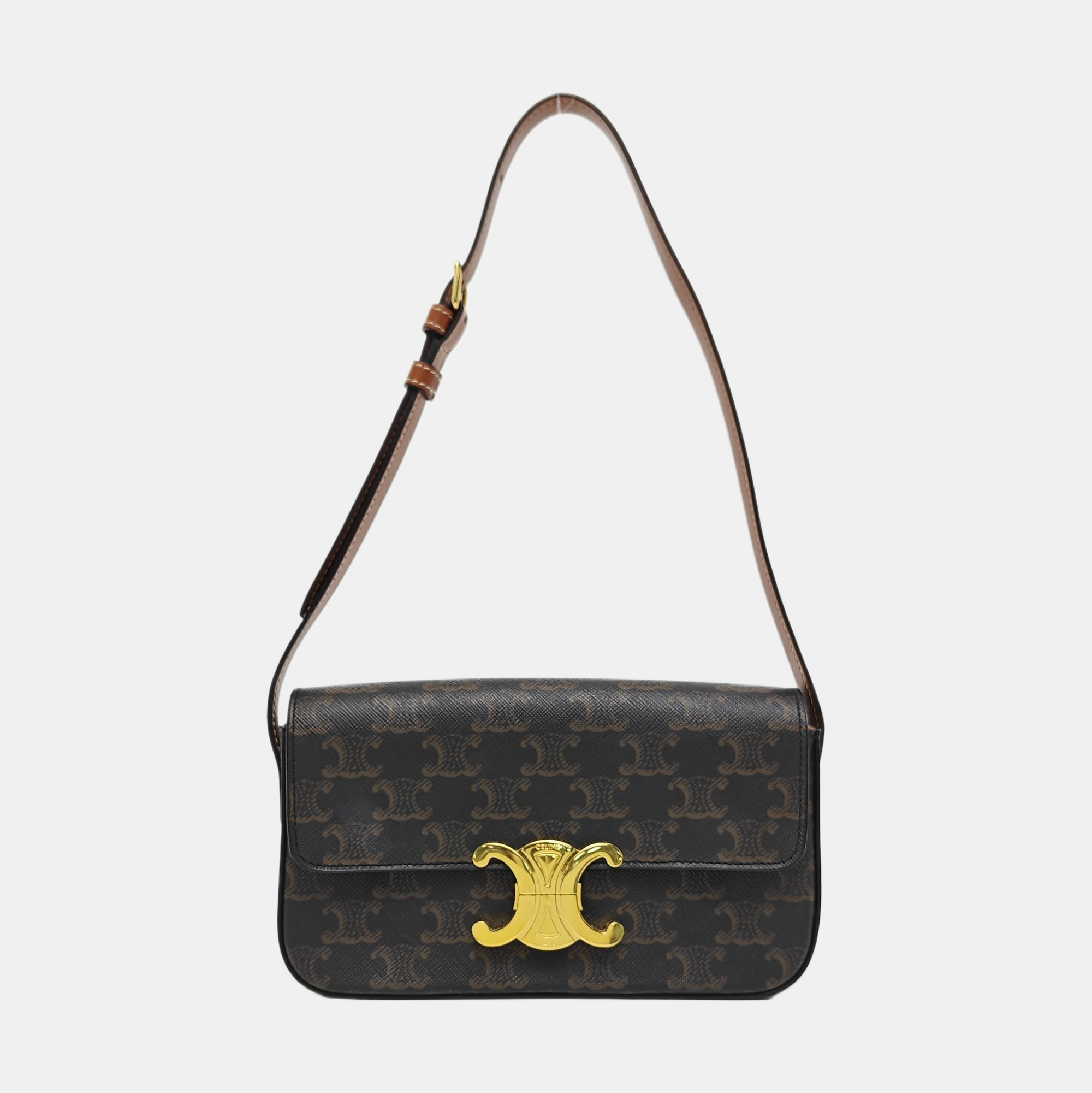 TRIOMPHE Small Coated Canvas Brown